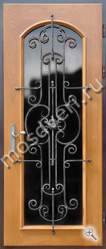 Светлая железная дверь МДФ с элементами ковки - купить от производителя Мосдвери Светлая железная дверь МДФ с элементами ковки