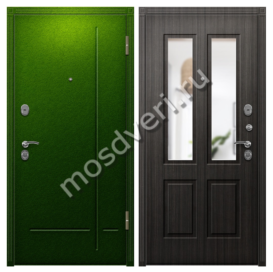 Дверь входная уличная порошок и МДФ с зеркалом - купить от производителя Мосдвери Дверь входная уличная порошок и МДФ с зеркалом