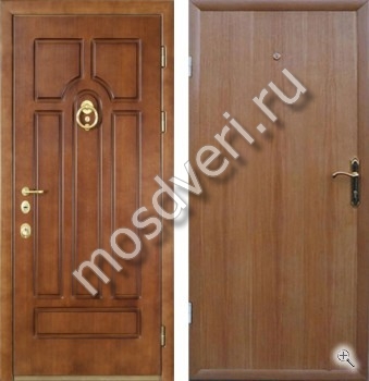 Входная дверь в квартиру орехового цвета с МДФ и ламинатом - купить от производителя Мосдвери Входная дверь в квартиру орехового цвета с МДФ и ламинатом